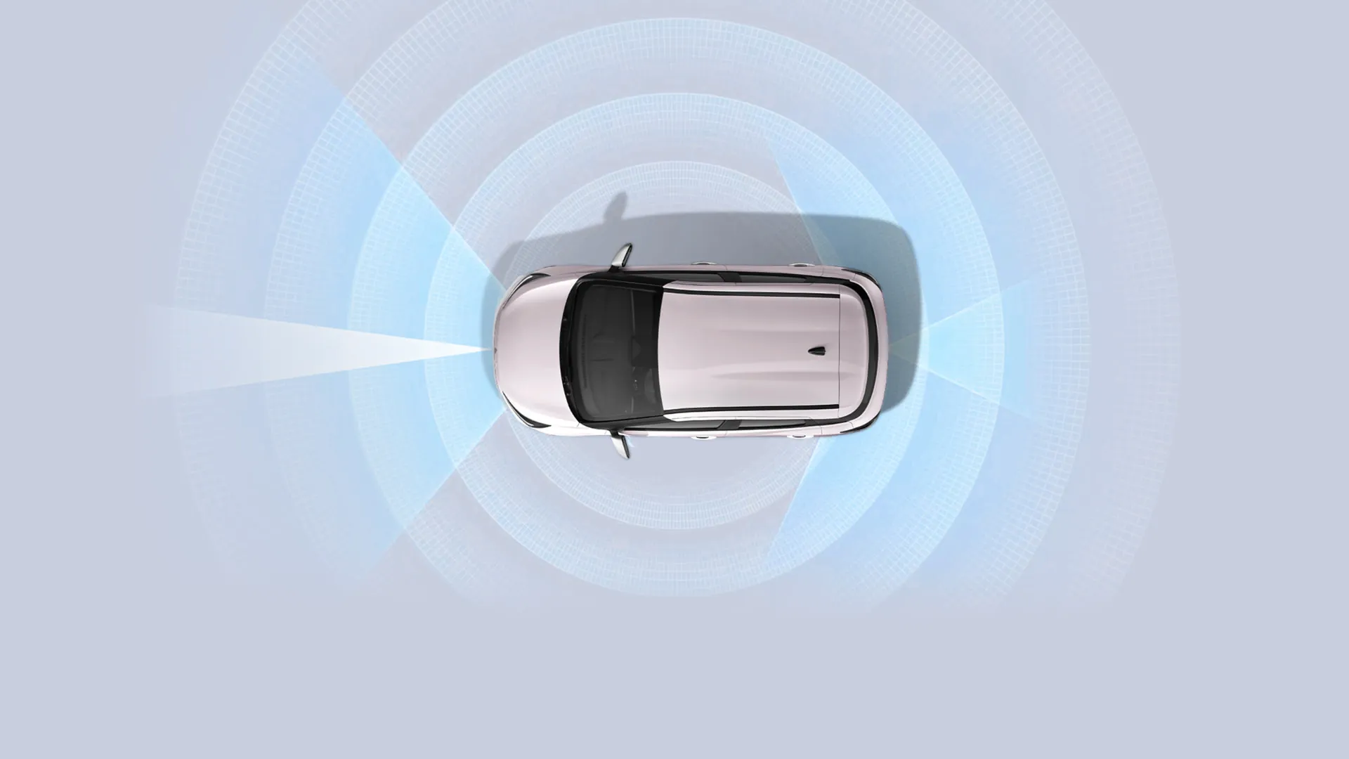Top-down illustration of the JMEV EV3 surround view camera coverage