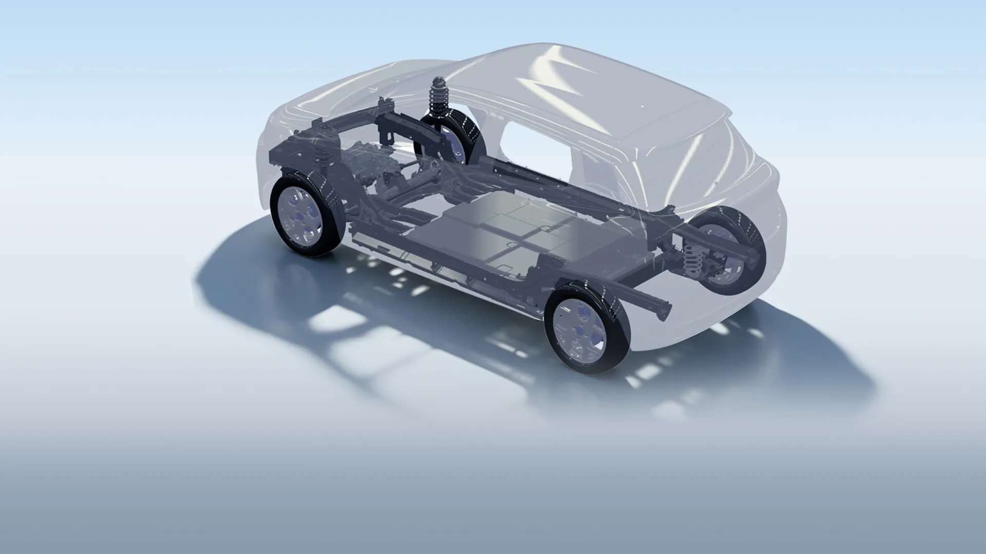 JMEV EV3 motor, chassis and suspension illustration